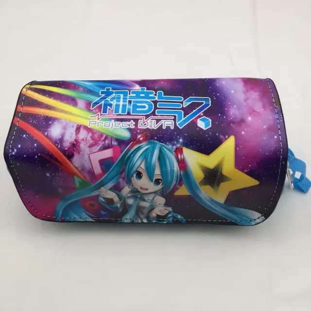 Милые женские сумки карандаши Hatsune Miku кожаные школьные подарки органайзер сумка