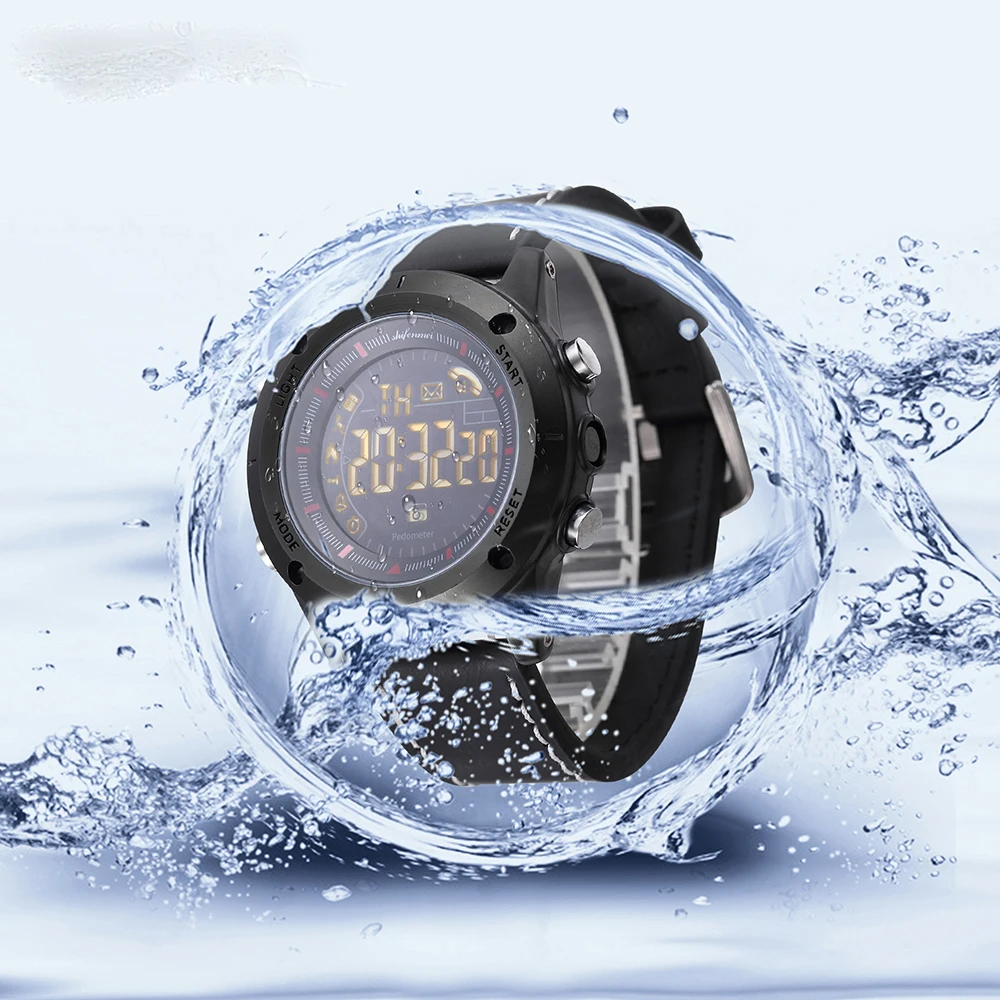 

Leather Strap Metal Case Digital LCD men's Wrist Watche Promotional Multifunctional Smart women Watches