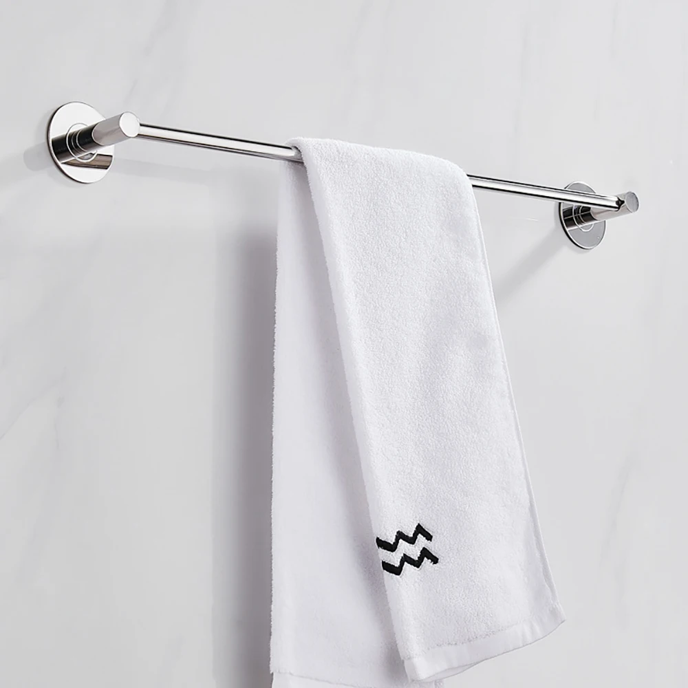 hand towel hanger bars 30 60cm 304 stainless steel punch free wall shower holder bath clothes hanging shelf bathroom accessories free global shipping