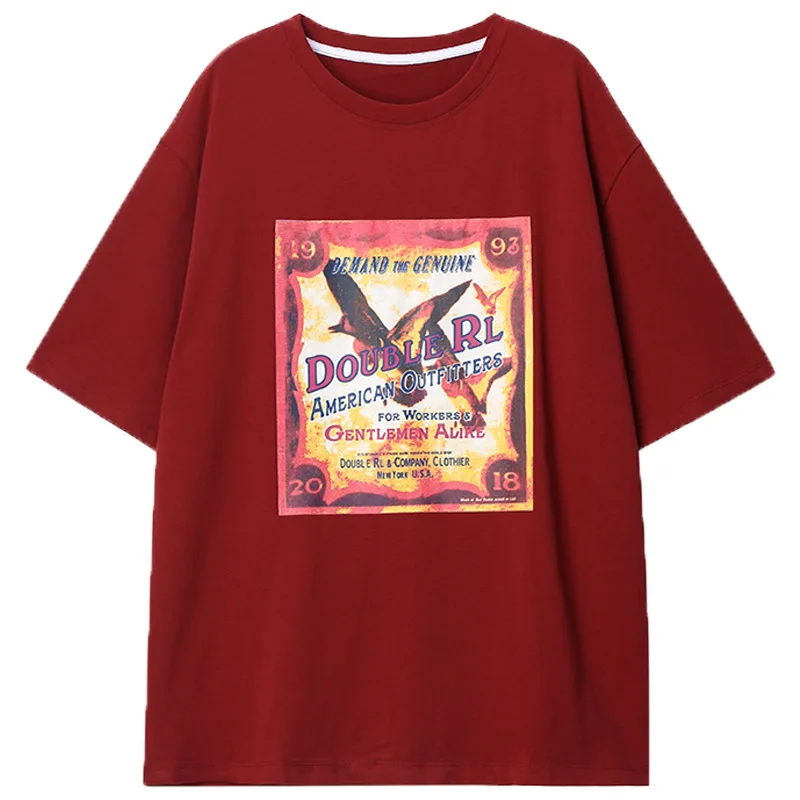 

KG070 T-Shirt Women Summer Heavy Weight Pyrograph Letter Korean Fashion Chic Street Style Loose Half Sleeve Top Ins Tide Tees