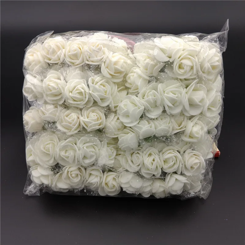 100 Pieces Teddy bear of roses 3cm Foam wedding decorative flowers christmas decor for home diy gifts artificial | Дом и сад