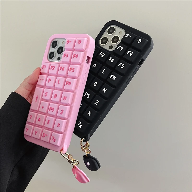 Чехол для телефона с 3d-клавиатурой Samsung Galaxy S9 S10 Plus S20 FE S21 Ultra A50 A70 A21S A51 A71 A32 A52 -