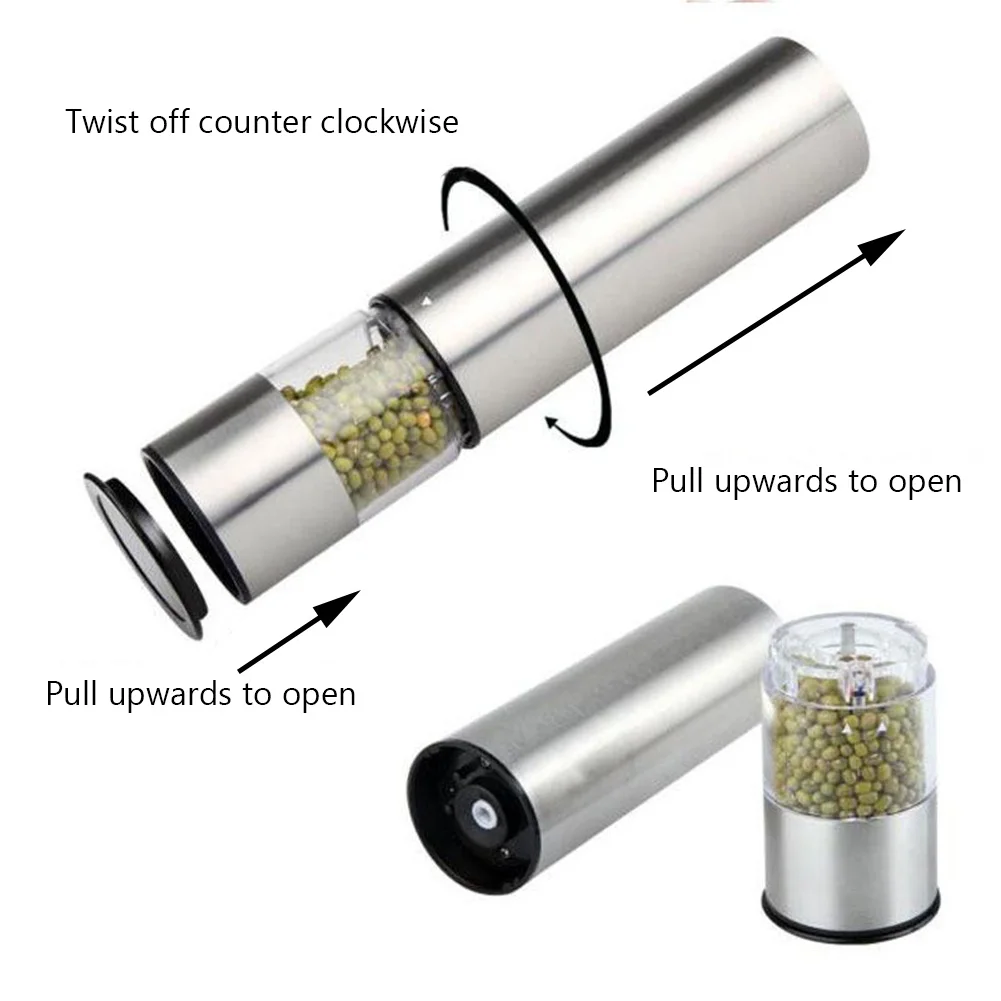 Электрическая соль перец стеклянная прочная Емкость для специй с сердечником