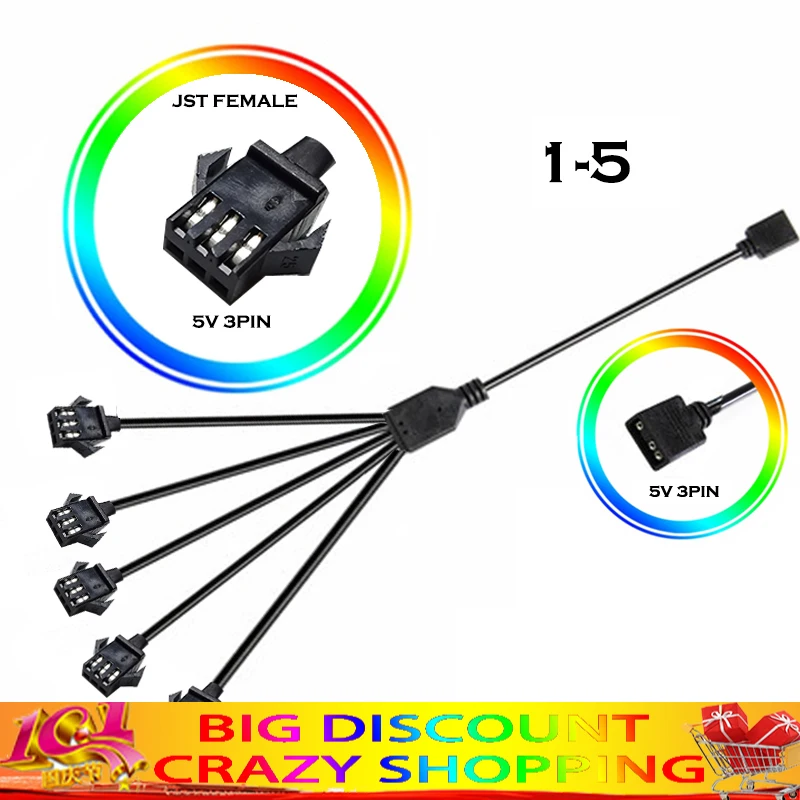 Компьютерная материнская плата Phanteks Кабель-адаптер с синхронизацией RGB JST Header