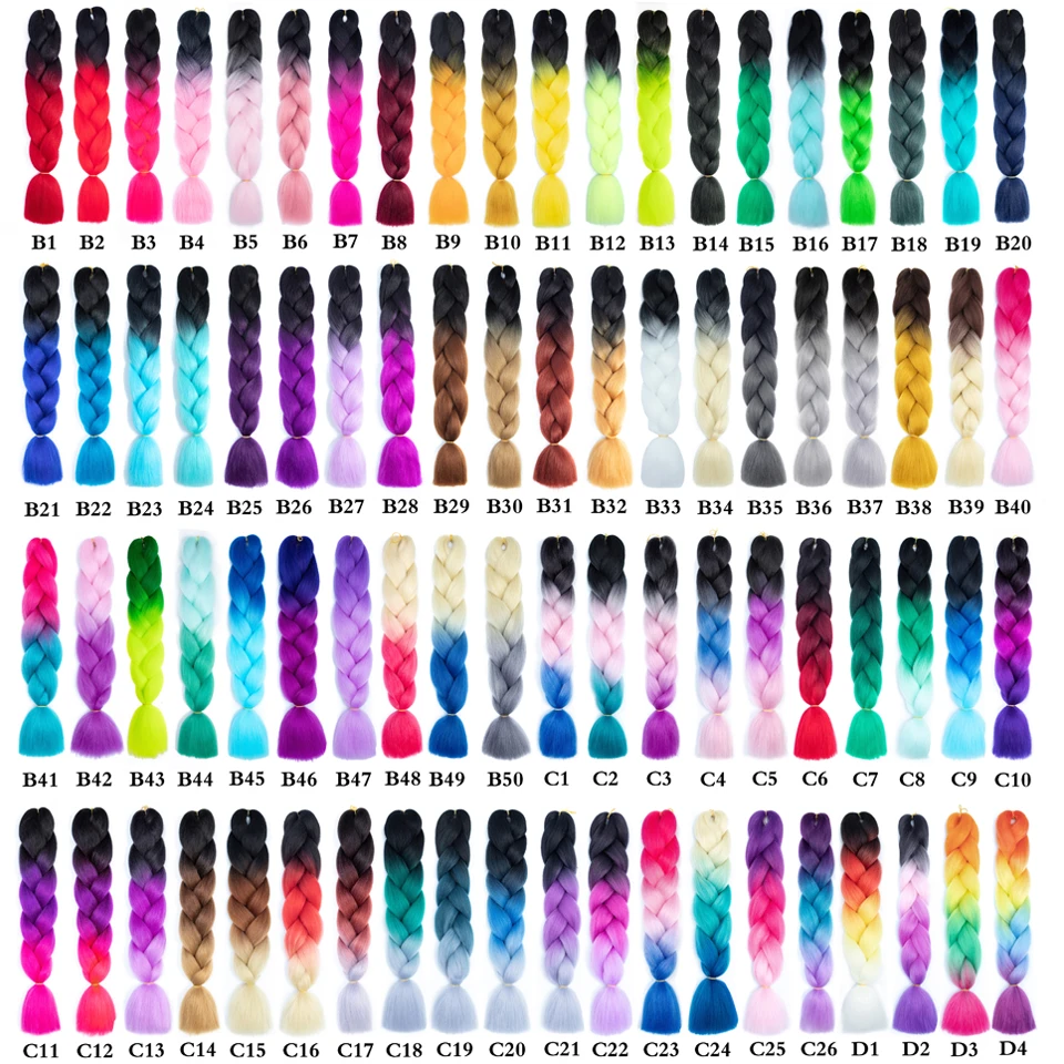 Синтетические косички для волос loryan наращивания с эффектом омбре желтого