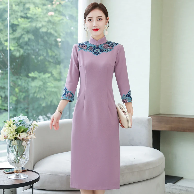 Высокая классическая одежда в этническом стиле Ao dai qipao платье для женщин|vietnam