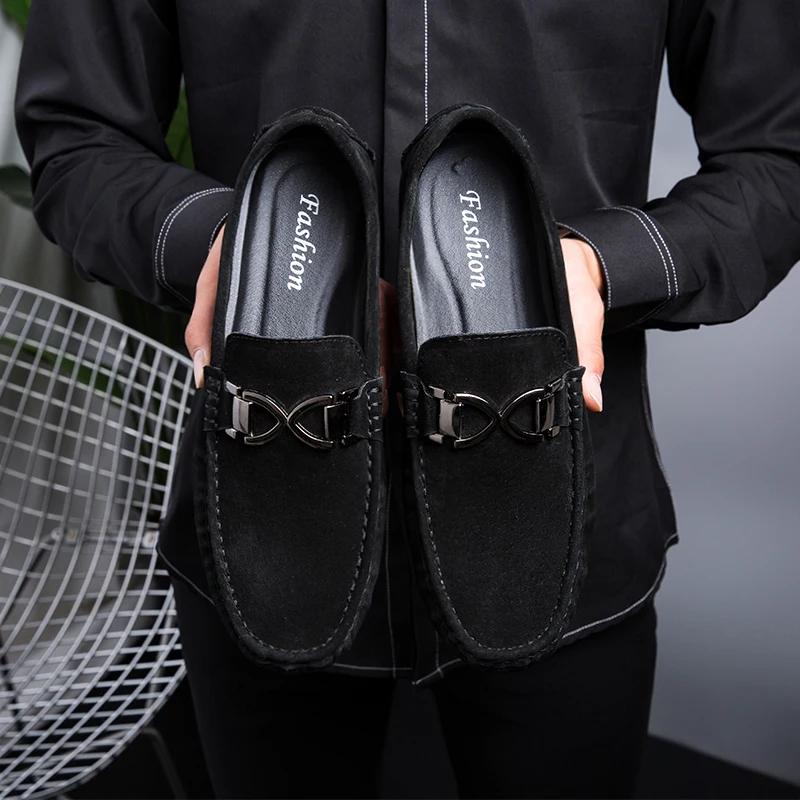 

Handmade Loafers Shoes Men Casual Sneakers Luxury Brand Loafers Suede Leather Moccasins Male Fashion Driving Shoes Slip On Flats