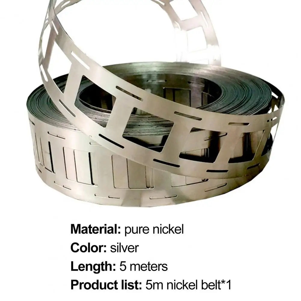 

5m Nickel Strip Corrosion-resistant Low Loss Anti-rust Stable Multi-purpose Nickel Soldering Tabs for Battery Pack Nickel Strip