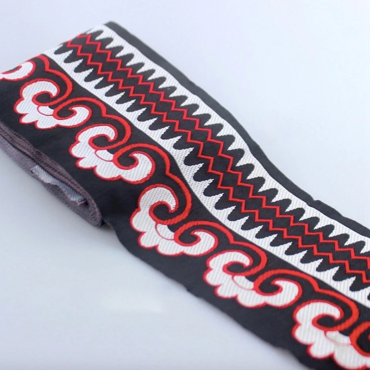 5 ярдов Hmong облачная вышивка жаккардовая тесьма кружевная отделка 10 см этническое - Цена: 1932