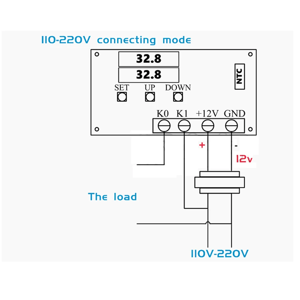 Taidacent NTC Waterproof Temperature Controller W1209S Digital Dual Display 12 Volt Thermostat Switch Module |