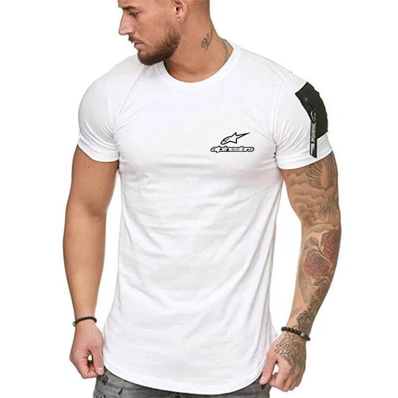 

Alpinestars Printed Design Of Men's T-Shirt In Summer 2021 Sleeve Pocket Stitching Slim Short Sleeve For Men's Leisure Sports