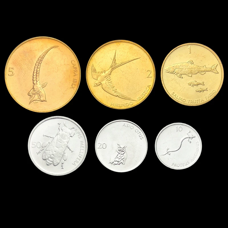 

Slovenia Set 6 Coins Original True Real Genuine Coin European Collectible Gift UNC