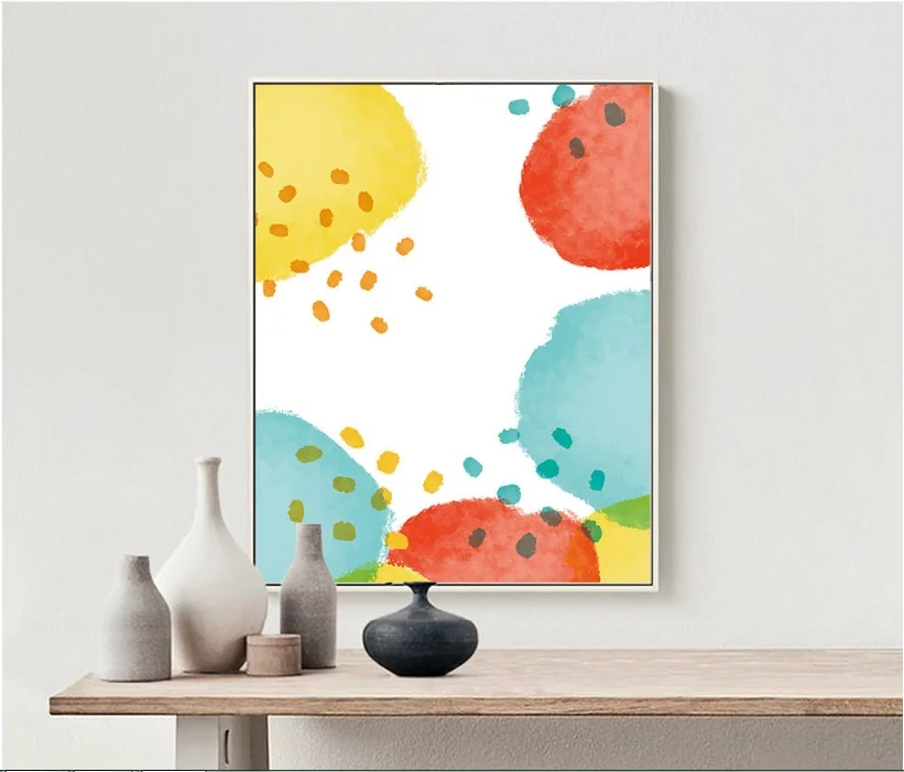 Скандинавские Абстрактные цветные блоки картины настенная живопись холст