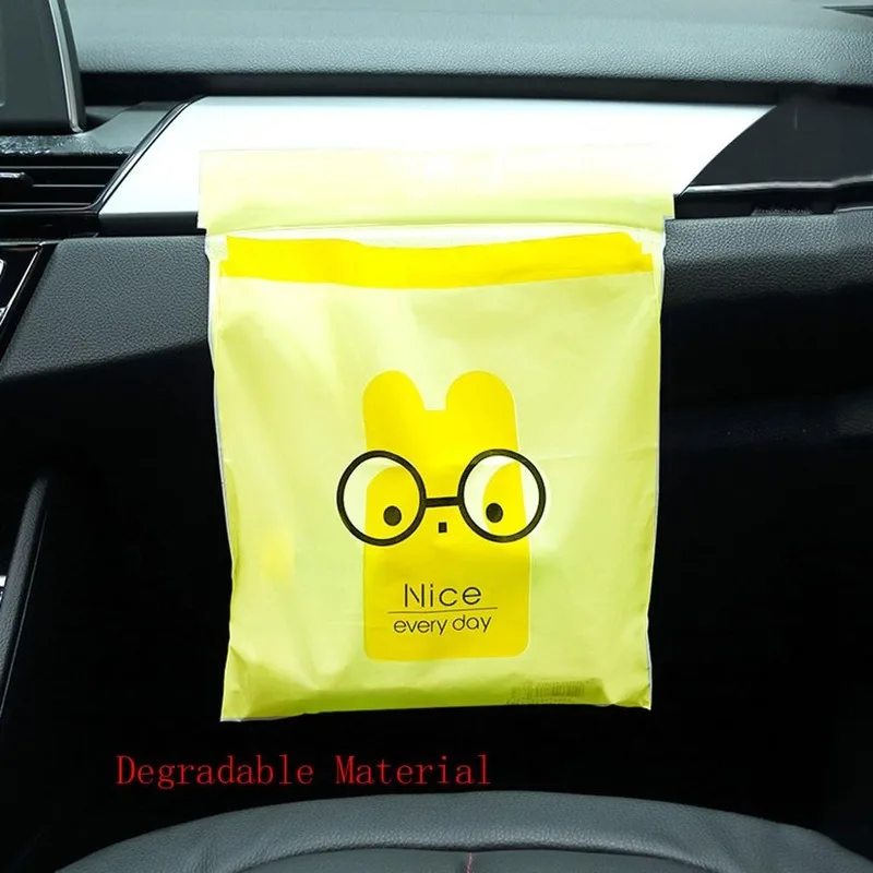 

Милые Мультяшные мешки для чистки салона автомобиля, 15 шт., мешки для мусора для автомобиля, одноразовые мешки для мусора, домашние самоклея...