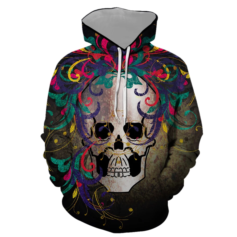 

Sweatshirts man's Plus Size 3D print skull Print Convertible Hoodie Sweatershirt Tops Sweatshirt man customer design WY48