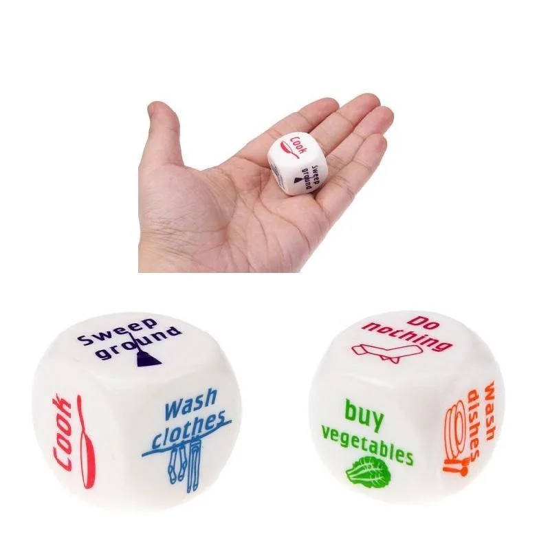 

6Pcs/Set Funny Couples Families Housework Distribution Party Drink Decider Dice Game