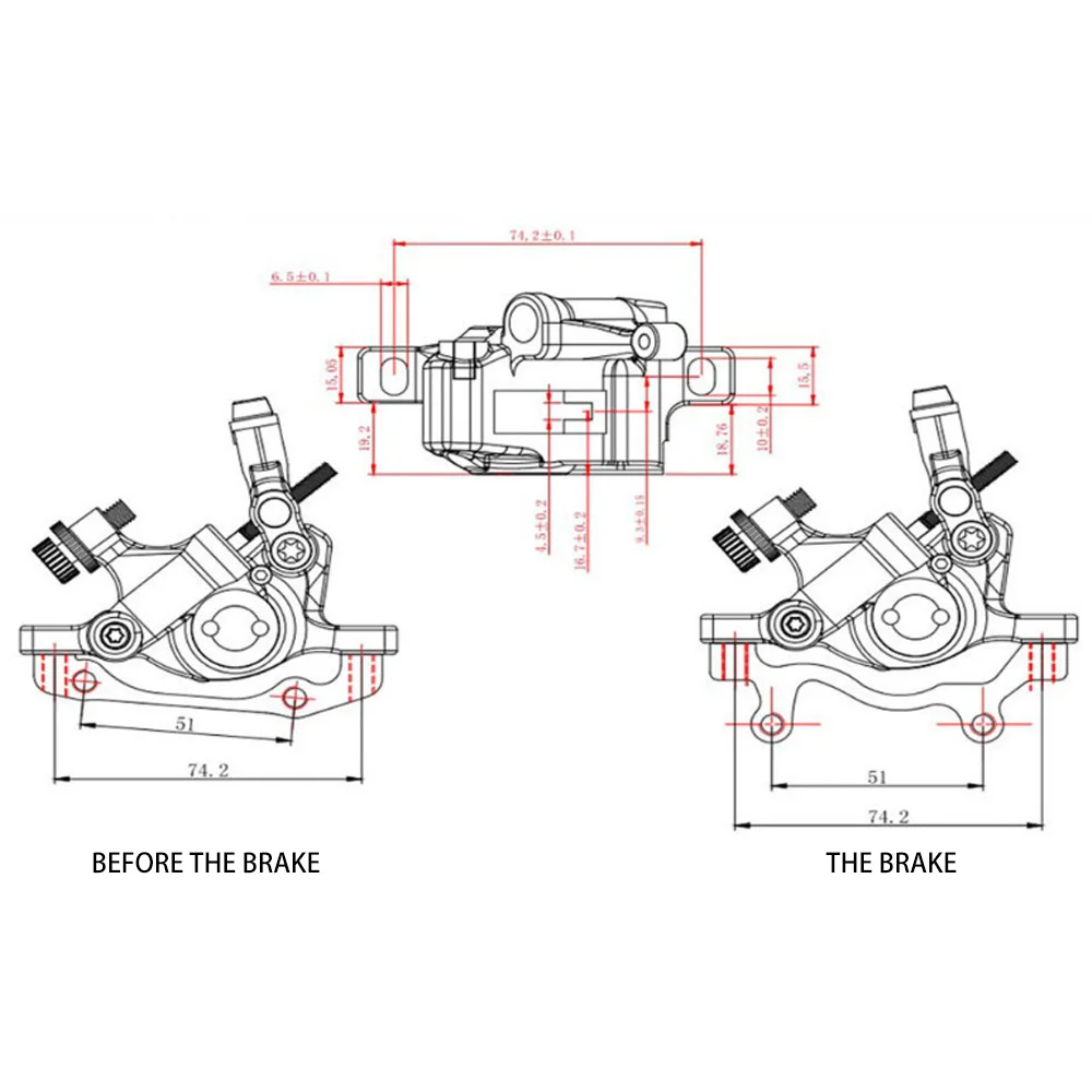 

HB100 MTB Front Rear Hydraulic Disc Brake Calipers for Mountain Bike Bicycle 120/140/160/180MM MT200 M315 Outdoor
