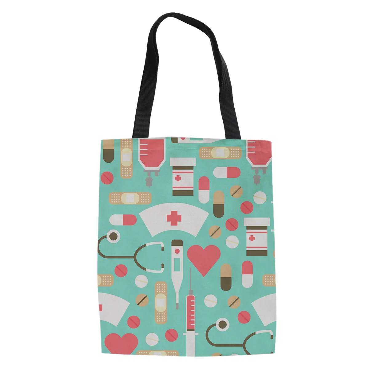 

Nurse theme reusable women's shopping bag shopping bag girl fashion leisure bag handbag