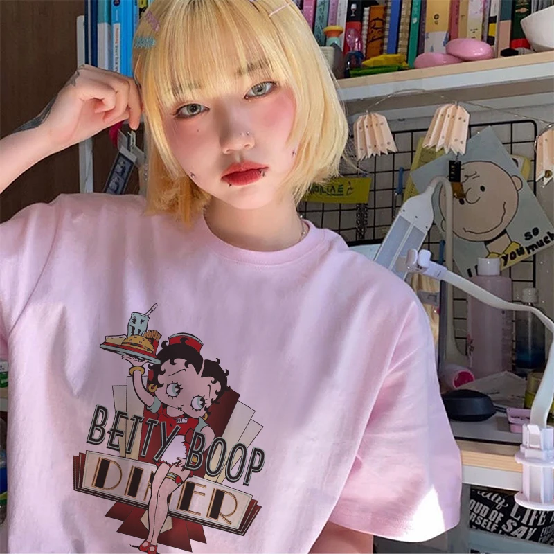 Женские летние рубашки мода 2020 женские футболки в стиле Харадзюку Бетти боп