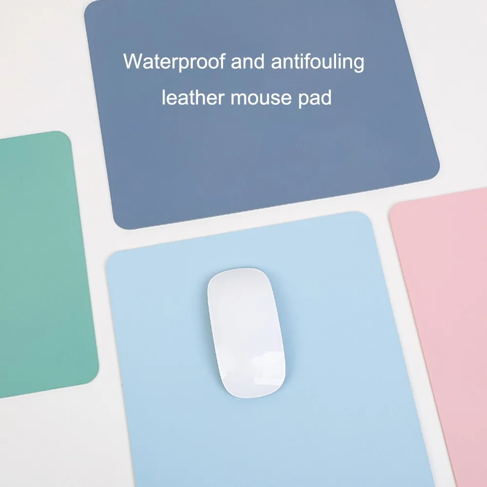 new mouse pad pu leather candy solid color mousepad office gaming mouse pads for laptop computer pc desktop 30x24cm waterproof free global shipping