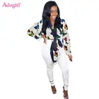 Модная короткая накидка Adogirl с принтом бабочки и узлом, повседневный топ в стиле пэчворк с длинным рукавом, свободное короткое пальто на шнуровке, женская одежда
