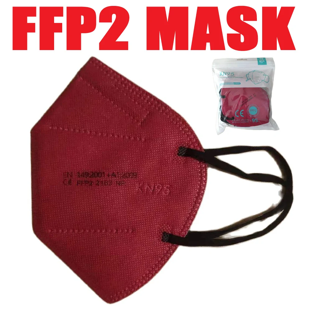 FFP2 маски для лица CE KN95 с фильтром взрослых ffp2mask 5-слойная защитная маска защиты от