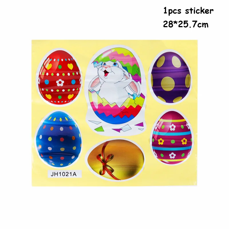 1pcs wall sticker Наволочка на подушку с пасхальным Кроликом, яйцами, пасхальными, шоколадными яйцами, курицей, пасхальными украшениями для дома, вечерние украшения, подарок - Цвет: 1pcs wall sticker