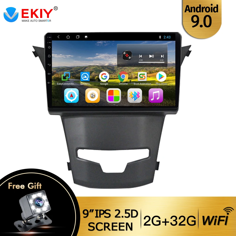 EKIY 9 &quotIPS Android 0 Авторадио мультимедийный плеер для SsangYong Korando 2014 2015 2016 DVD WIFI Bluetooth