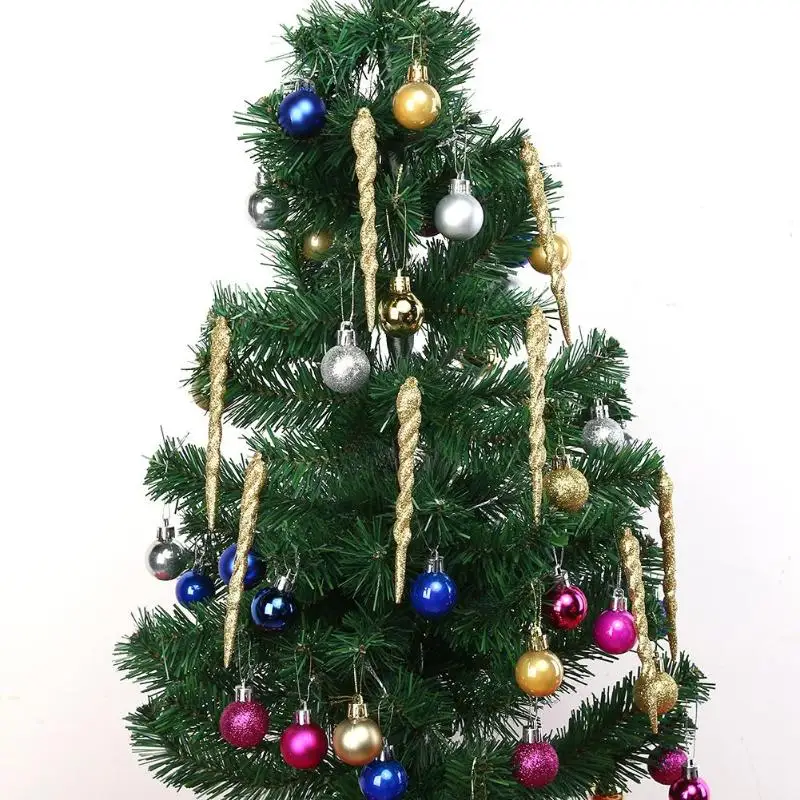 12 шт. кулон украшение для рождественской елки висячие украшения сосульки