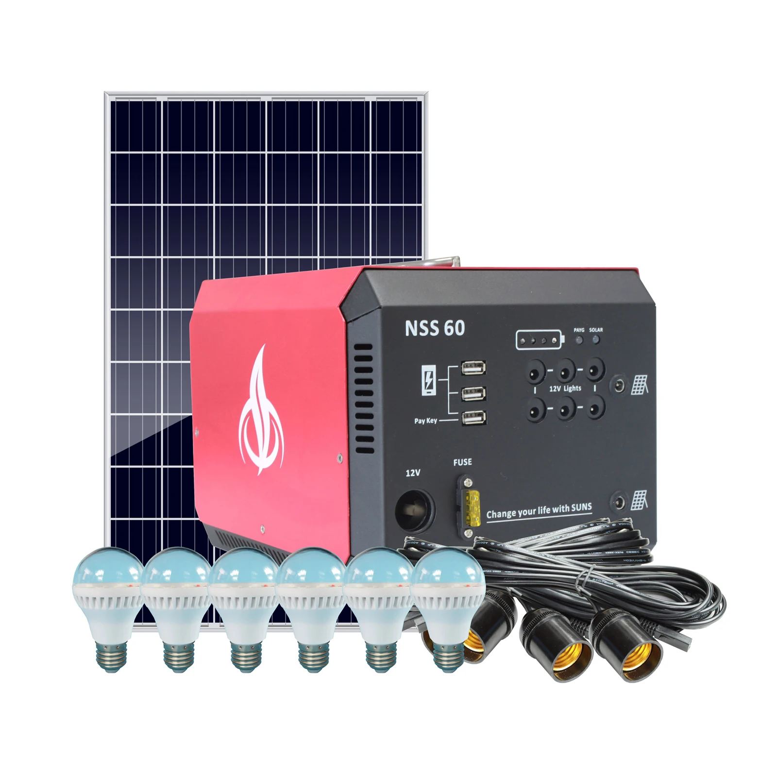 

New arrival pay as you go solar home system 60W for rent to own installment business
