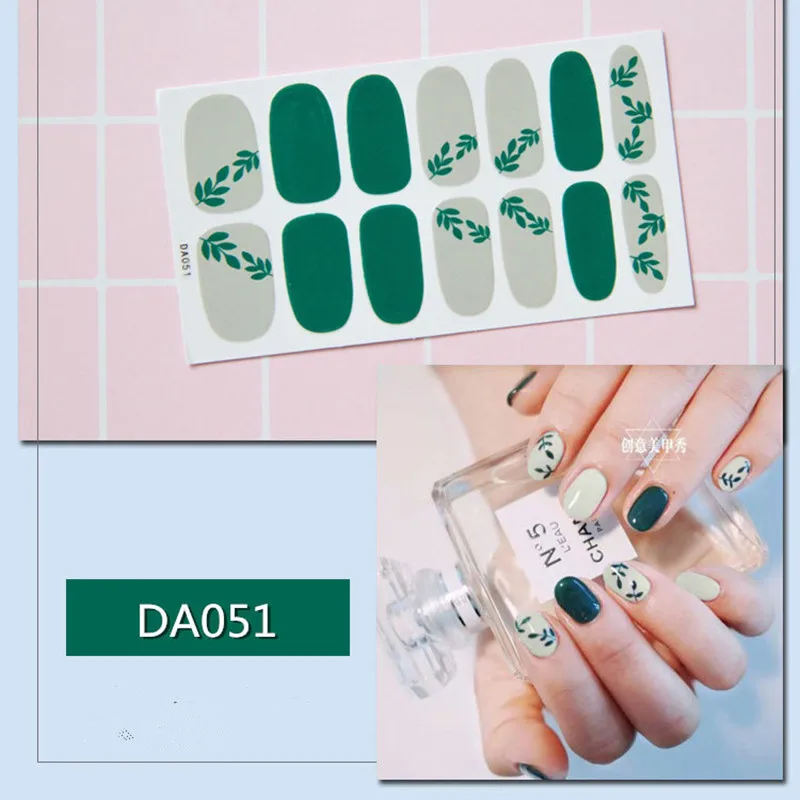 14 накладных наклеек для ногтевого дизайна самоклеящиеся наклейки с полным