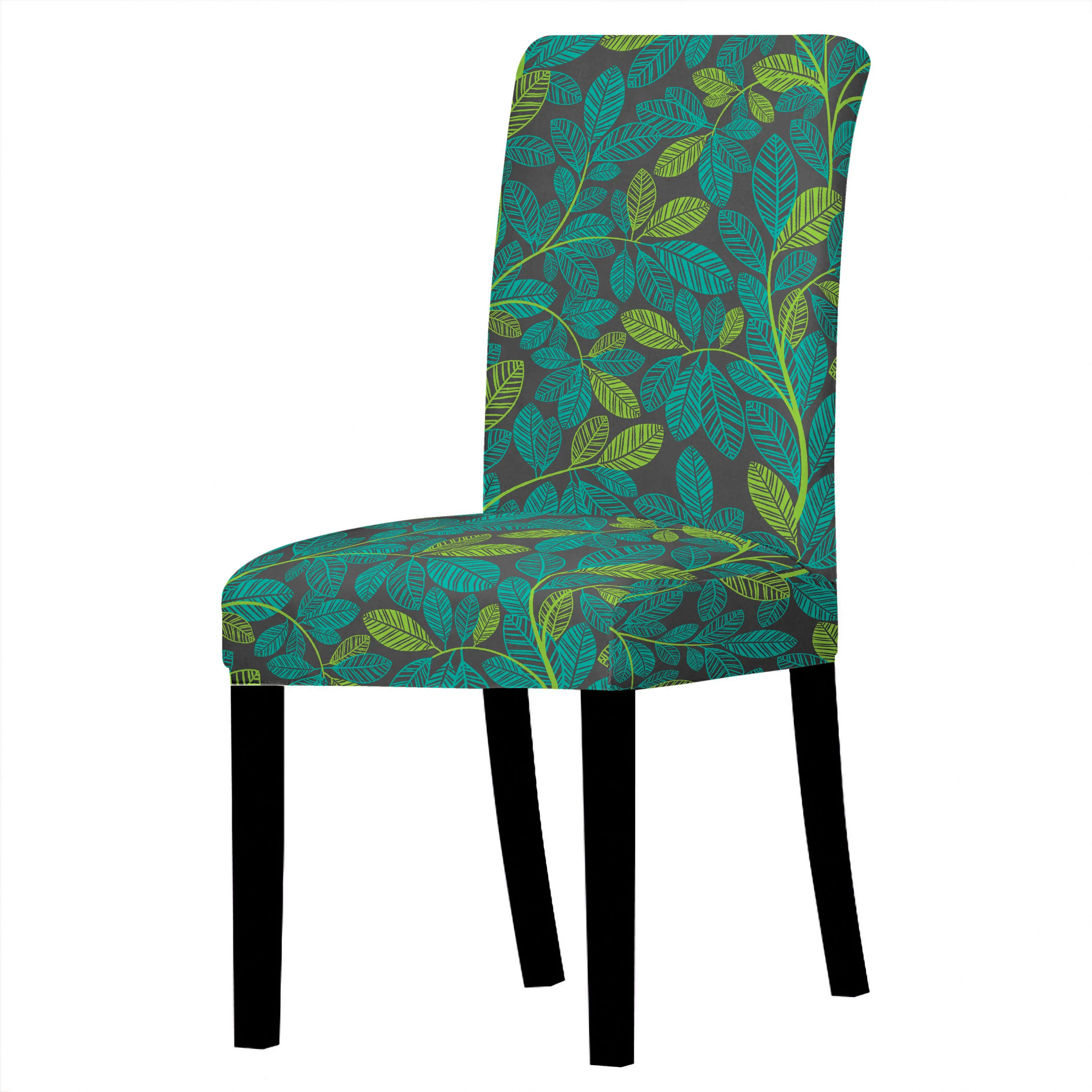 Nordic Leaf pattern Chair Cover Home Dining Elastic Chair Covers Multifunctional Spandex Elastic Cloth Universal Stretch 1PCS