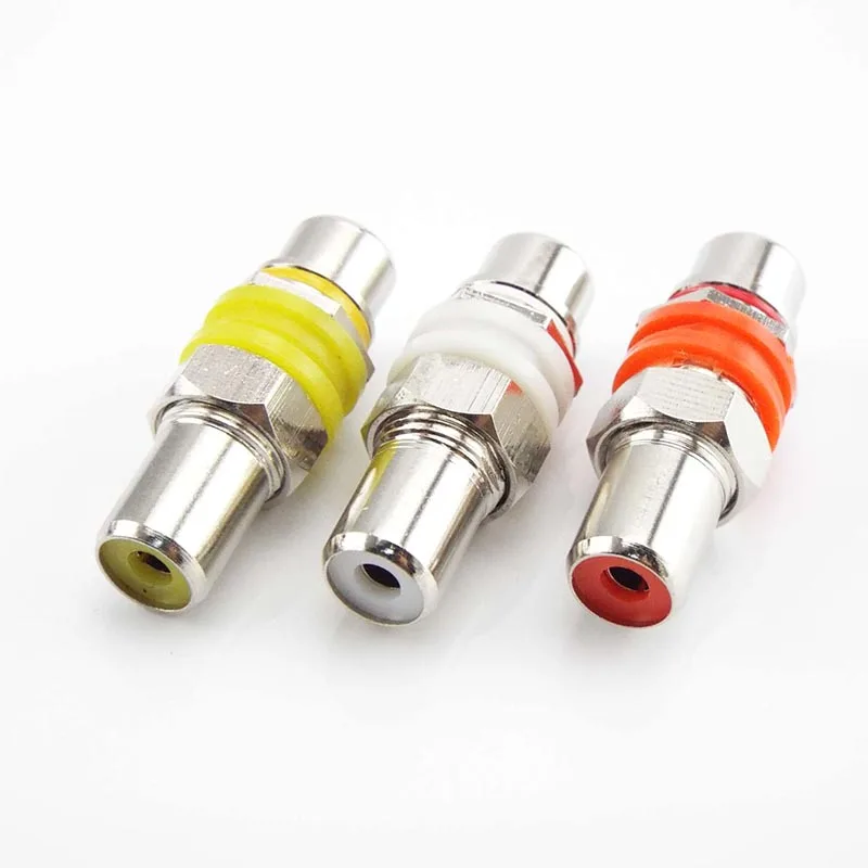 Nickel Plated Copper RCA Female to Connector Extend Adapter Dual Head AV Extension Plug Audio Video | Обустройство дома