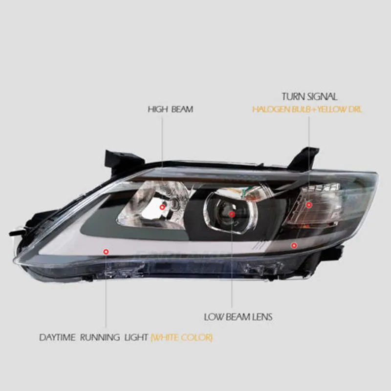 Светодиодный бампер и хромированная решетка для Toyota Camry 2007 2008 2009 2010 2011|Фара авто в
