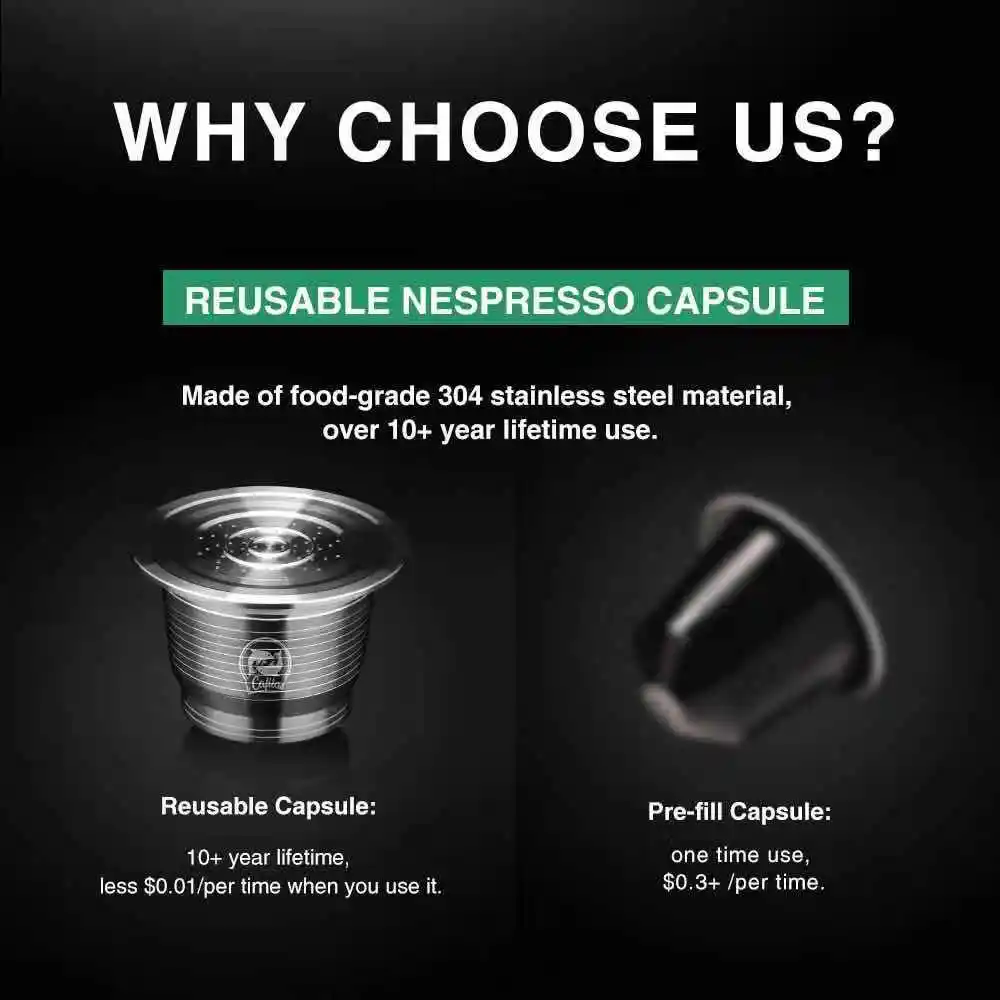 Nespresso Reusable Coffee Capsule Stainless Steel Refillable Filters Espresso Cup Fit for Inissia &amp Pixie Maker Machine | Дом и сад