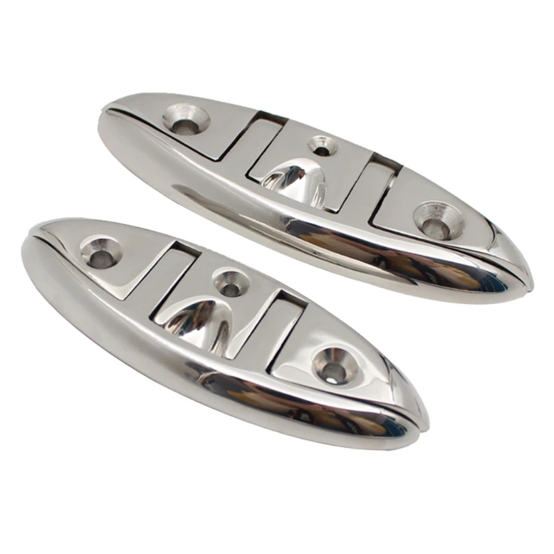 

Stainless Steel 316 Flush Boat Cleats 5"/6" Mirror Polished Invisible Marine Cable Bolt Motor Ship Floating Dock Cleat