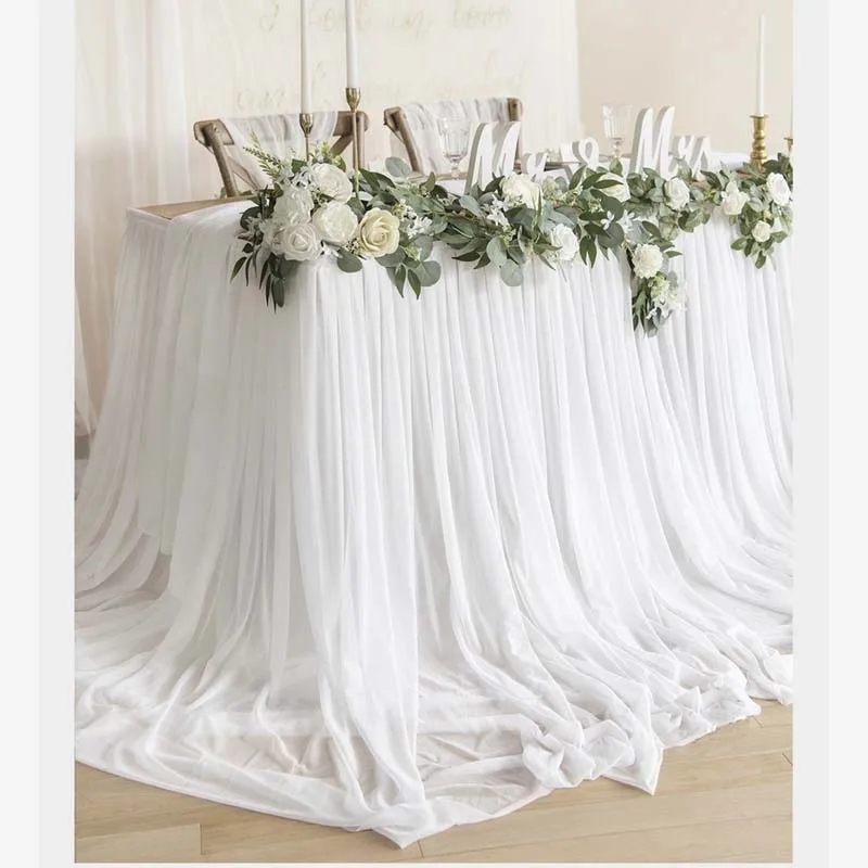 Бесплатная доставка свадебная шифоновая юбка длиной 3 метра|table skirt|wedding table skirtsilk