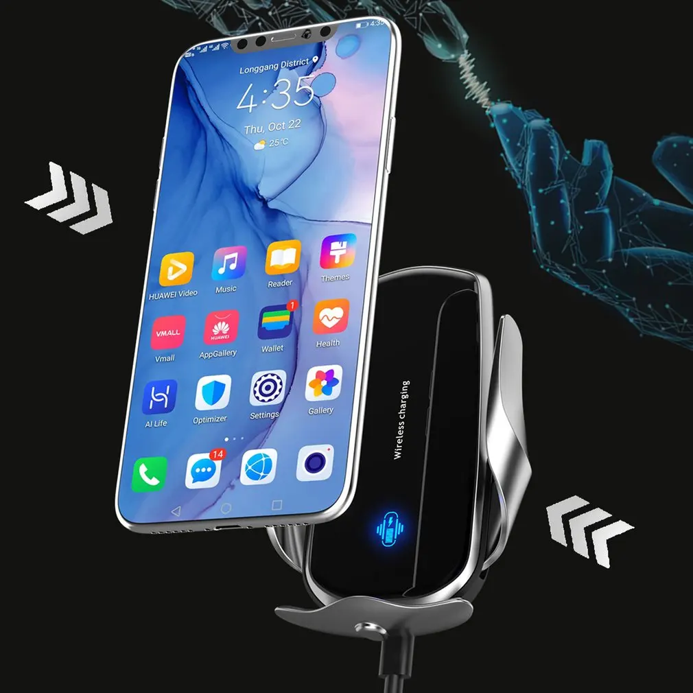 

F3 ​10W Wireless Car Charger 360 degree rotation adjustment Fast Charging Phone Holder For iPhone 11 Huawei Samsung Smart Phones