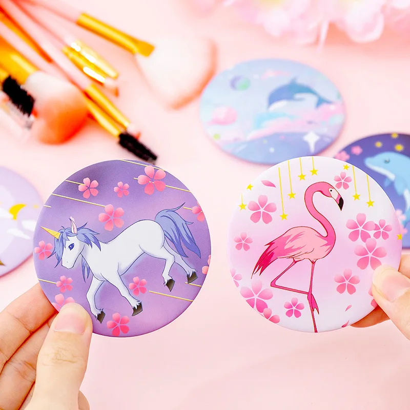 3 шт./лот: милое модное косметическое зеркало с мультяшными животными/милые