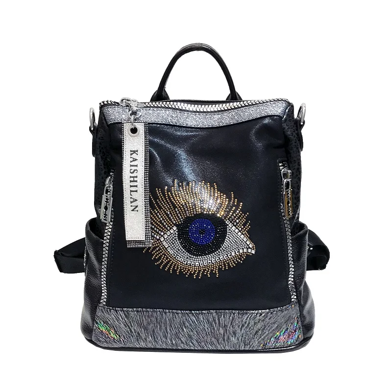 

Backpack Women 2020 New Fashion High Capacity Eye Diamond Campus Girls All-match Schoolbag Dual-use Female Bag Mochilas Mujer