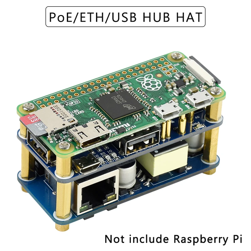 Usb-хаб Ethernet Raspberry Pi Zero PoE 1 x RJ45 3 USB-порты 802.3af совместимый с Zero/W/WH | Компьютеры и офис
