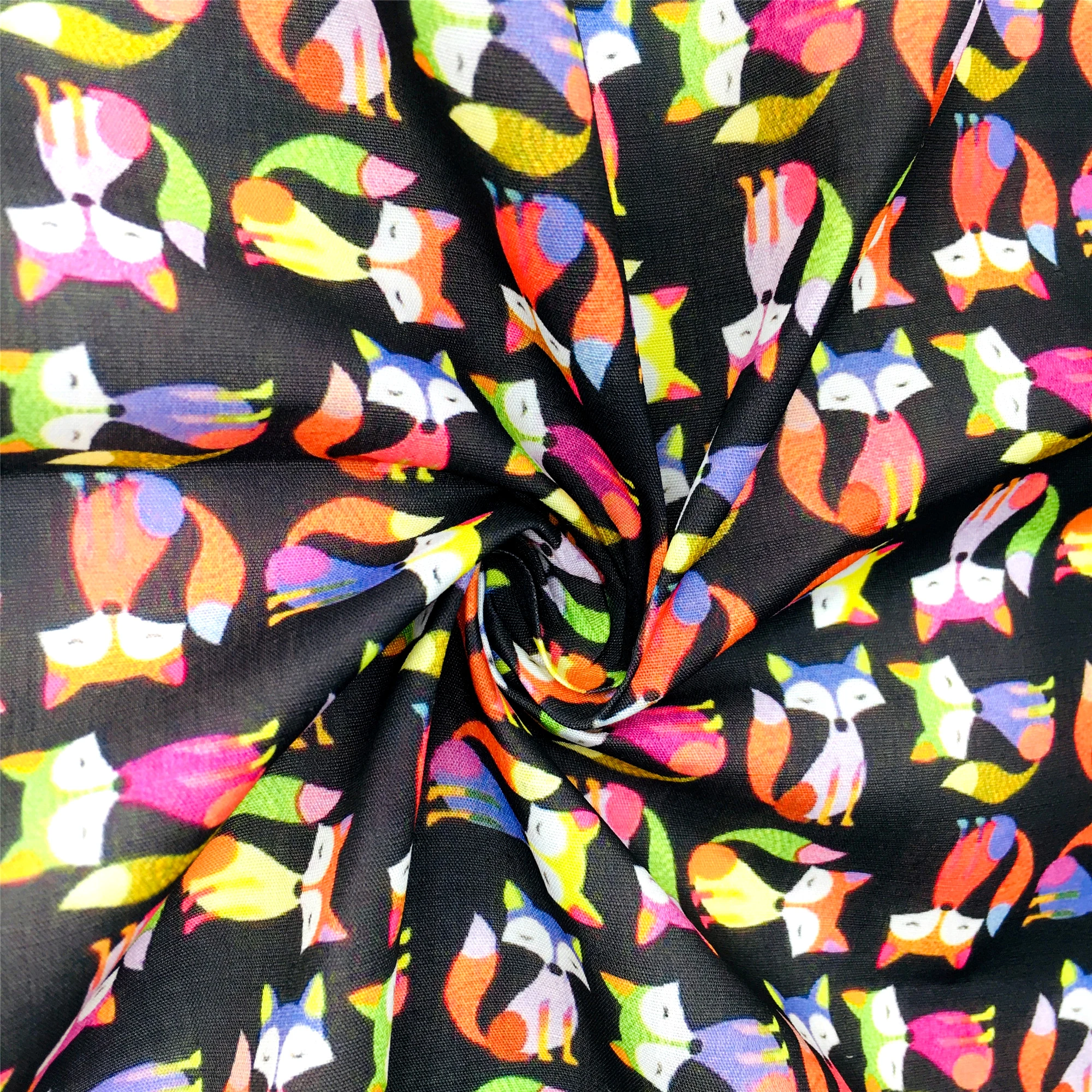 50*145cm Fox Animal 100% Pure/ Polyester Cotton /4 Ways Stretch Material Patchwork Sewing Fabrics Quilt Needlework DIY Cloth - купить по