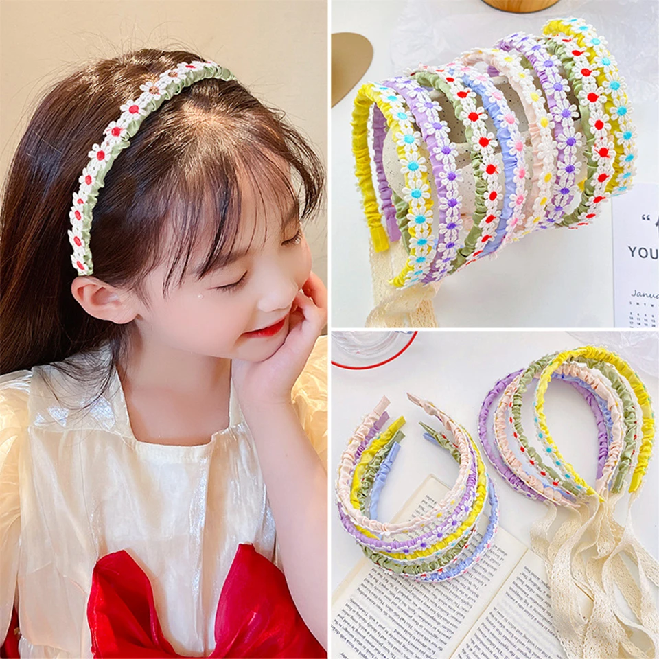 

Fashion Hairband Hair Accessories For Gilrs Flower Head Band Lovely Solid Color Hair Hoop Exquisite Princess Headwear Children