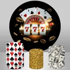 Woncol Лас Вегас казино фон для фотосъемки День Рождения фотография фон покер чипы доллары круглый баннер фото стенд реквизит