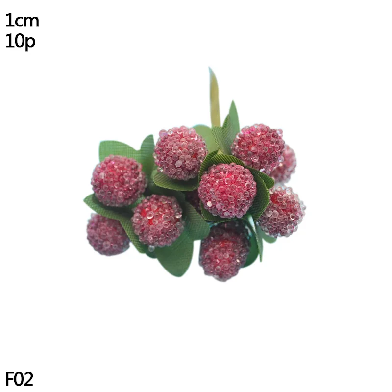 R02-10pcs red Золотой Серебряный цветок вишня тычинки ягоды Набор DIY Рождество Свадьба День Рождения Вечеринка украшения DIY ВЕНОК ремесло цветок тычинки - Цвет: R02-10pcs red