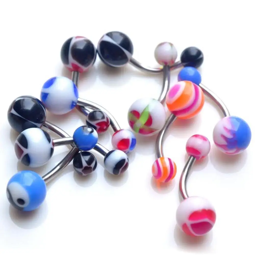 Кольца для пирсинга живота 10 шт./лот из хирургической нержавеющей стали 316L