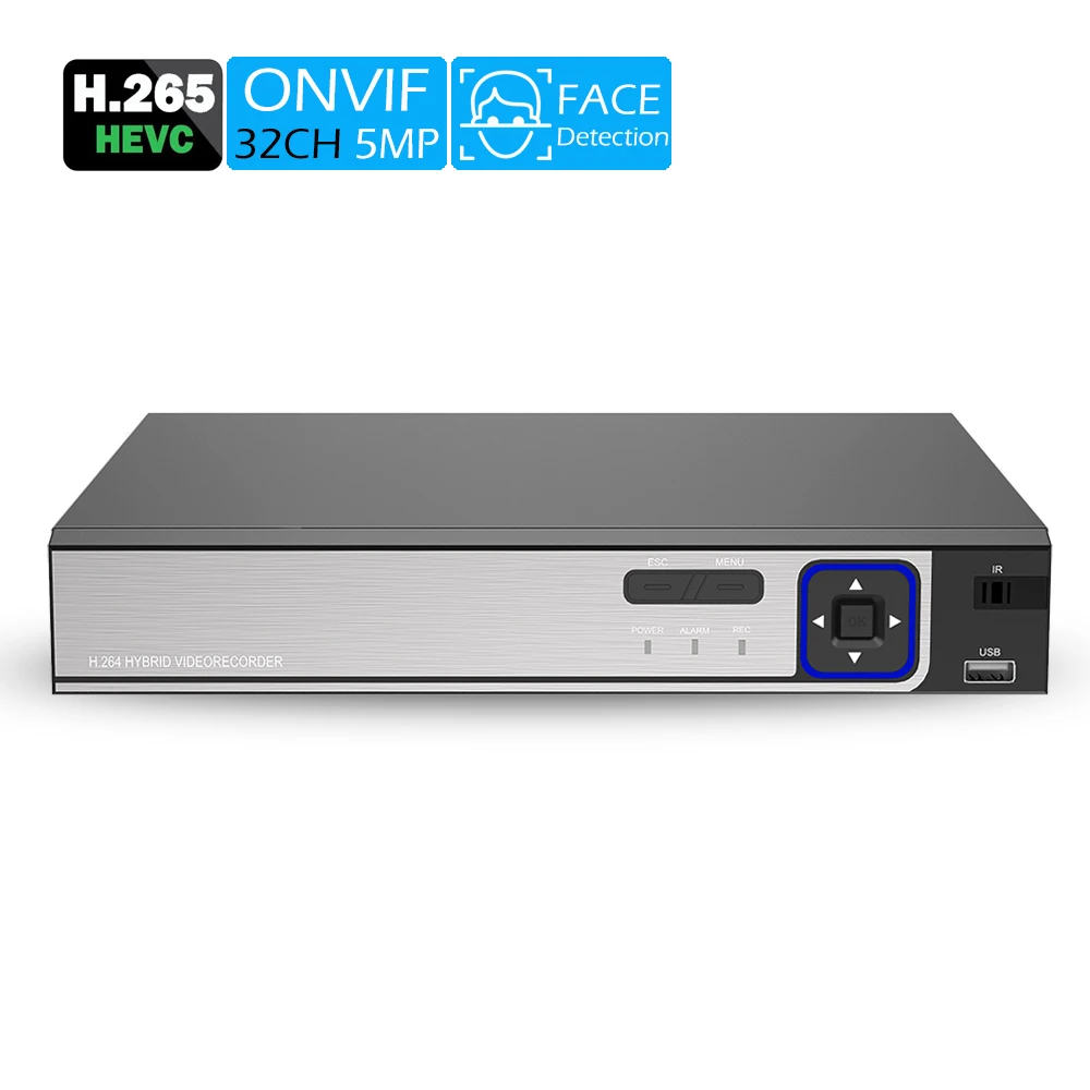 USAFEQLO металлический чехол 1HDD 32CH поддержка распознавания лица IP камера NVR HDMI VGA 4K 5M