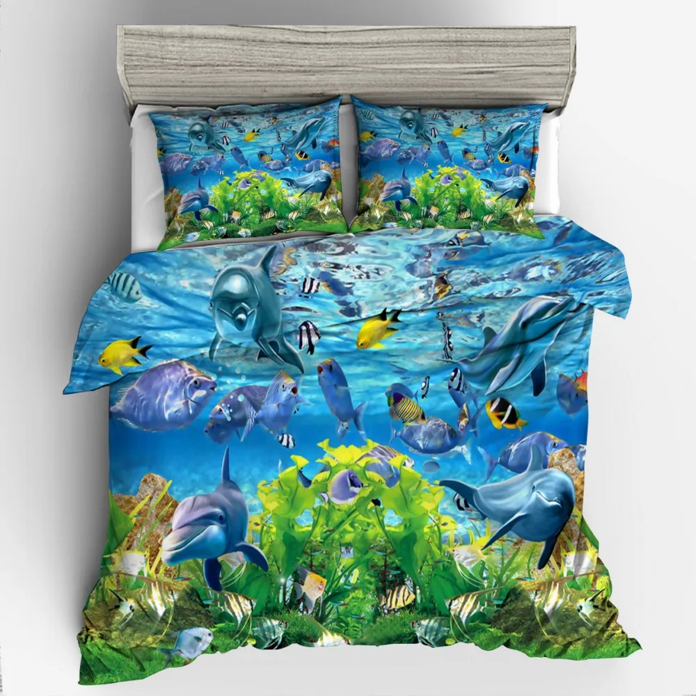3D дизайн цифровая печать Комплект постельного белья пододеяльник наволочка