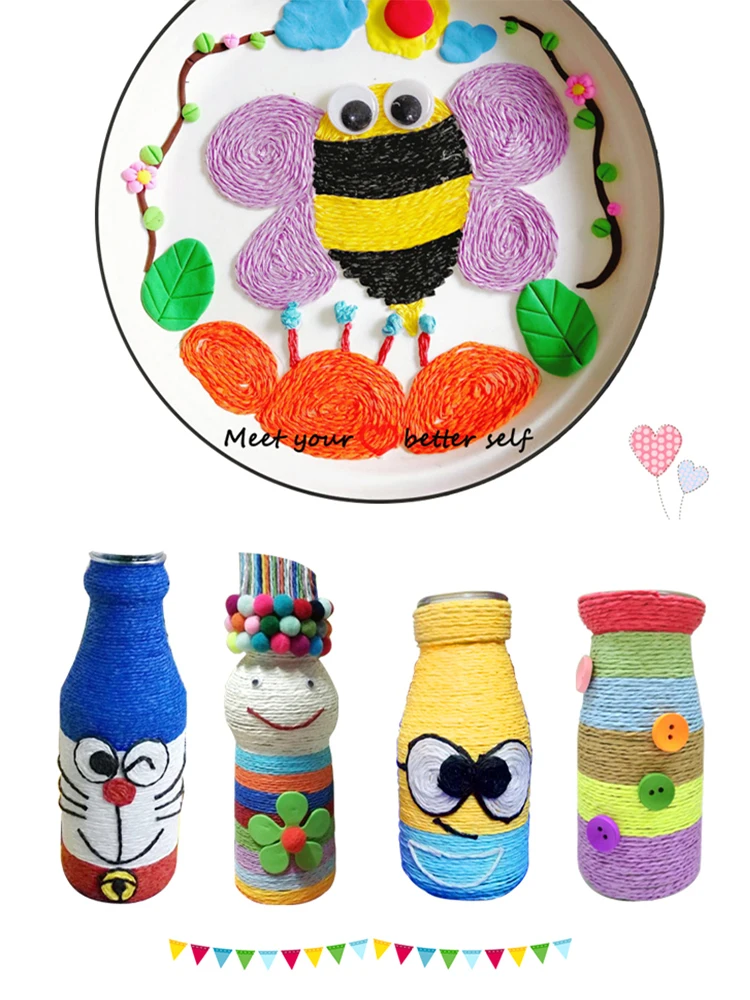 

12pc color double strand Lafite paper rop gift box packaging handmade paper rattan paper flower paper art DIY handmade materials