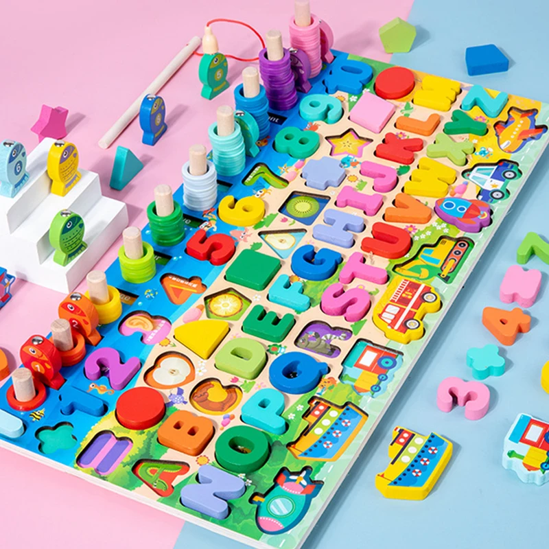 Детские Игрушки для раннего обучения математике пазл доска с цифрами Алфавит